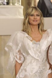 Heidi Klum Theatrical White Gown Paris Fashion Week 2025