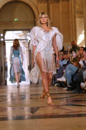 Heidi Klum Theatrical White Gown Paris Fashion Week 2025