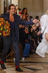 Heidi Klum Theatrical White Gown Paris Fashion Week 2025