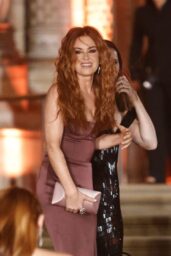 Isla Fisher Wears Satin Slip Dress at The Albies Gala