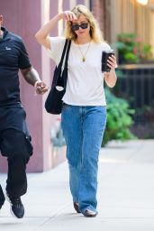 Jennifer Lawrence Off-Duty Chic: Flared Denim and The Row Slippers