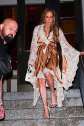 Jennifer Lopez in Zimmermann Satin Lace Dress at The Jane Hotel, October 2025