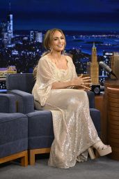 Jennifer Lopez Wears Elie Saab Sequins for Fallon Interview