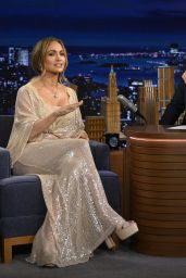Jennifer Lopez Wears Elie Saab Sequins for Fallon Interview