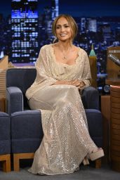 Jennifer Lopez Wears Elie Saab Sequins for Fallon Interview
