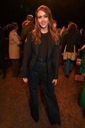Jessica Alba Wears Leather Mini Outfit at Paris Fashion Week