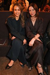Jessica Alba Wears Leather Mini Outfit at Paris Fashion Week