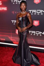 Jodie Turner-Smith Selects Thematic Leather Gown for Tron Premiere
