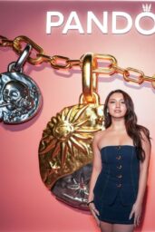 Julia Garcia Wears Denim Mini Garment at Pandora Talisman Pop-Up 2025