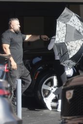 Kendall Jenner With Mug in Simple Sweater for a CA Outing