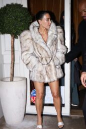 Kim Kardashian Embraces Oversized Fur and Power Shoulders in Paris
