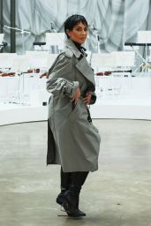 Kim Kardashian Masterfully Wears Trench Coat at Maison Margiela Spring 2026