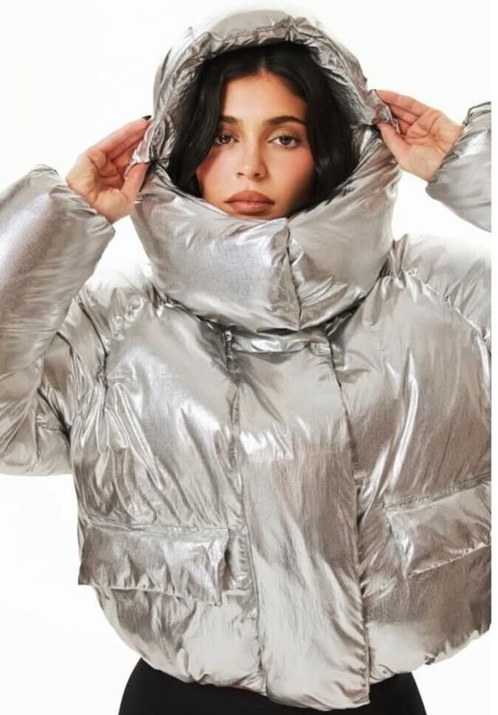 Kylie Jenner Debuts Khy’s Silver Puffer in Fall 2025 Collection