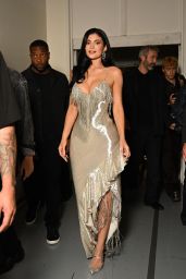 Kylie Jenner Embraces Silver Fringe Glamor at Schiaparelli Fashion Show 2025