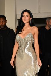 Kylie Jenner Embraces Silver Fringe Glamor at Schiaparelli Fashion Show 2025