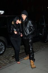 Kylie Jenner in Black Leather Look with Timothee Chalamet in NYC