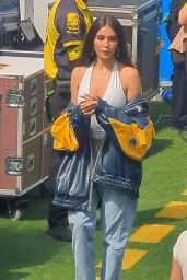 Madison Beer Embraces Sporty Chic In Bomber Jacket And Halter Top