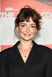 Milana Vayntrub Opts for Pinstripe Blazer Dress at The Chair Company