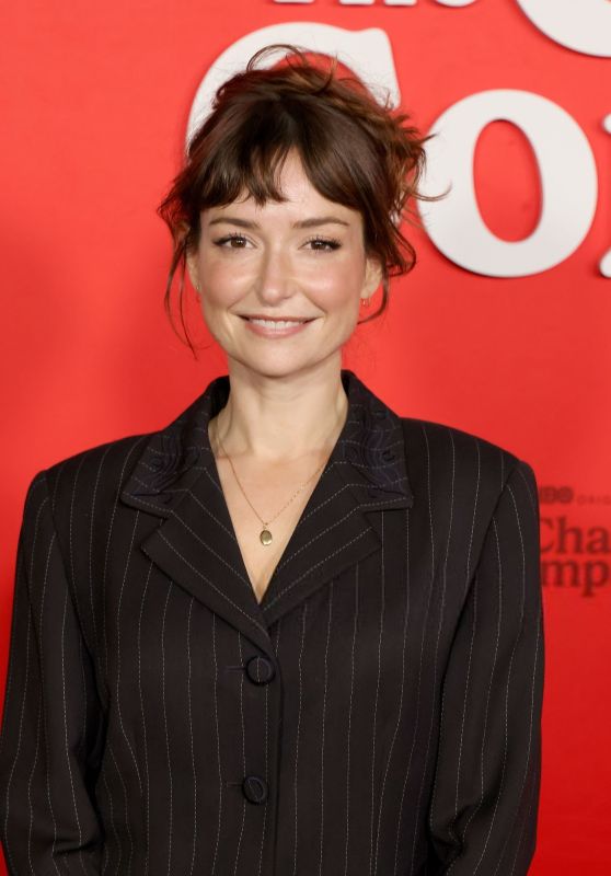 Milana Vayntrub Opts for Pinstripe Blazer Dress at The Chair Company