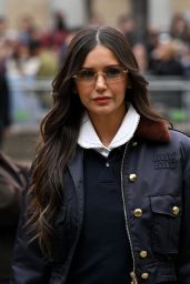 Nina Dobrev Miu Miu Schoolgirl Style at Paris Fashion Week