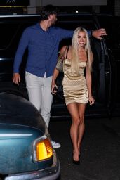Olivia Dunne Selects Gold Corset Mini Dress for New York Birthday