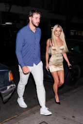 Olivia Dunne Selects Gold Corset Mini Dress for New York Birthday