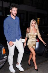 Olivia Dunne Selects Gold Corset Mini Dress for New York Birthday