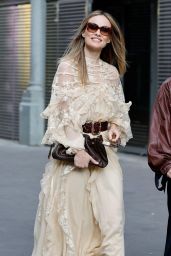 Olivia Wilde Wears Silk Lace Dress for Zimmermann Spring 2026 Show