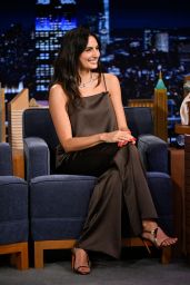 Paige DeSorbo Selects Silk Pajama Set for Tonight Show Appearance