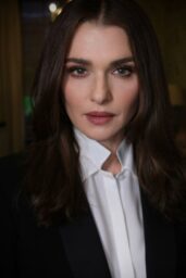 Rachel Weisz in Black Power Suit for Studio Portrait