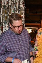 Rebecca Romijn Wears Red V-Neck at Comic-Con Dinner