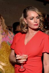 Rebecca Romijn Wears Red V-Neck at Comic-Con Dinner