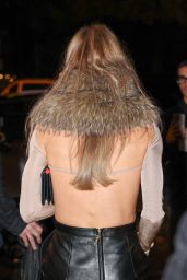 Rosie Huntington-Whiteley Champions Leather Pencil Skirt Look in Paris