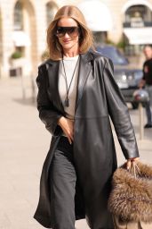 Rosie Huntington-Whiteley Defines Quiet Luxury in Leather and Shearling at Paris Fashion Week