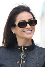 Shay Mitchell Embraces Military Precision at Louis Vuitton Show