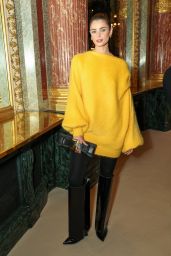 Taylor Hill Masters Parisian Edge in Balmain’s Bold Yellow Knit at Paris Fashion Week
