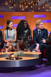 Taylor Swift Selects Crystal-Embellished Black Halterneck on The Graham Norton Show 2025