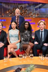 Taylor Swift Selects Crystal-Embellished Black Halterneck on The Graham Norton Show 2025