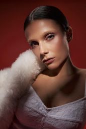 Valentina Zenere in Voluminous White Fur on Grazia Italia Cover