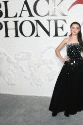 Violet McGraw Wears Embellished Black Gown for Black Phone 2 Premiere