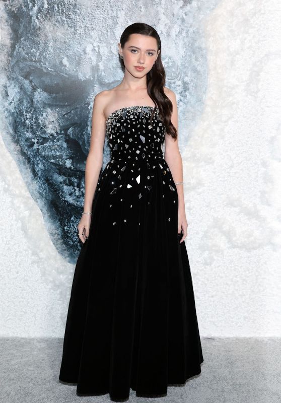 Violet McGraw Wears Embellished Black Gown for Black Phone 2 Premiere