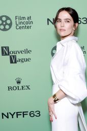 Zoey Deutch in Brandon Maxwell White Gown at New York Film Festival 2025