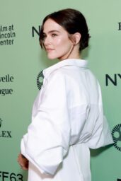 Zoey Deutch in Brandon Maxwell White Gown at New York Film Festival 2025