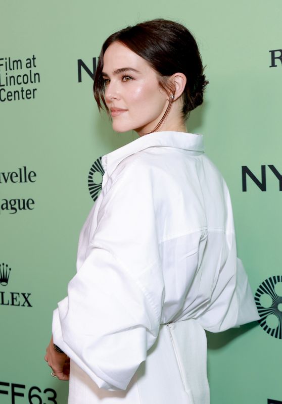 Zoey Deutch in Brandon Maxwell White Gown at New York Film Festival 2025