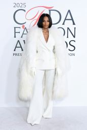 Ciara in White Sergio Hudson Power Suit at CFDA Fashion Awards 2025