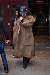 Rihanna in Brown Trench Coat in New York March 2026