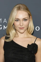 AnnaSophia Robb posing in a shimmering black one-shoulder gown at CinemaCon in Las Vegas, April 2026