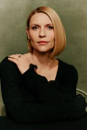 Claire Danes posing in black long-sleeve top for TIME 100 Most Influential People April 2026 issue