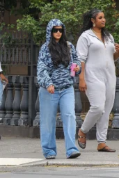 Rihanna in Savage x Fenty Camo Hoodie Brooklyn April 2026 photo 4