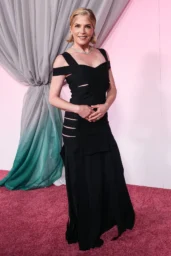 Selma Blair posing in a black cutout gown with off-shoulder straps at Fashion Trust U.S. Awards in Los Angeles April 2026